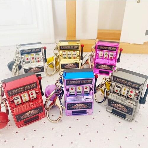 Mini Slot Machine Toy Keychain Creatives Interesting Keychain Works Great as Stress Reliever for Kids Adults XIN-Shipping