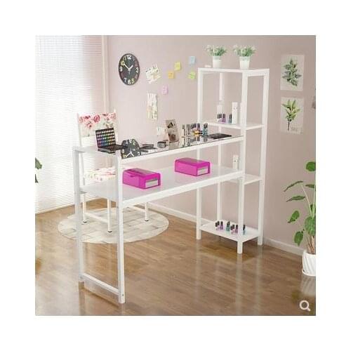 New manicure table single double simple modern manicure table nail table toughened glass Chair Set