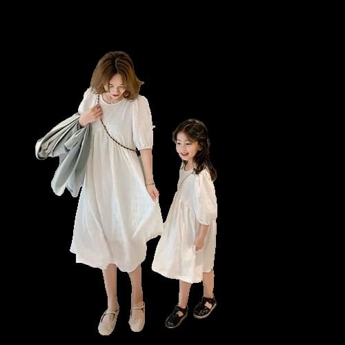 Parent-child outfit Korean white dress summer dress new mother and women baby temperament fairy skirt tide