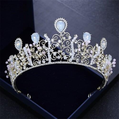 PEORCHID Beautiful Princess Bridal Tiara Wedding Crowns Queen Vintage Korean Accessori Capelli Sposa Rhinestone Bride Jewelry