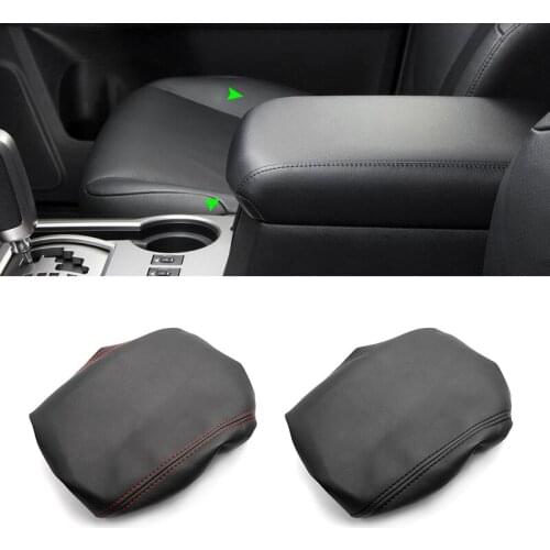 For Toyota 4Runner 2010 2011 2012 2013 2014 2015 2016 2017 2018 Center Control Lid Armrest Box Leather Cover Trim Elastic Band