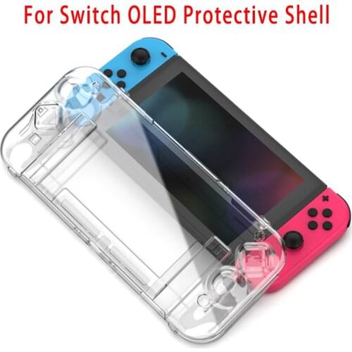 For Swich OLED Console Transparent Crystal Protective Case Cover with Game Cards Storage For Nintend Switch OLED 2021 NEW