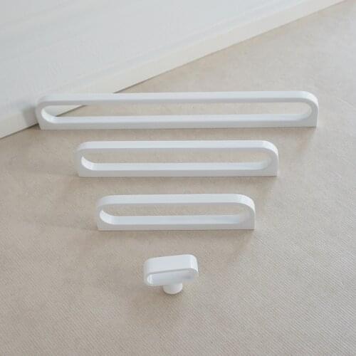 3.66" 5" 7.55" 12.6" White Cabinet Pull Rings Zinc Alloy Door Knobs Dresser Pull Modern Furniture Drawer Handle 93 128 192 320mm
