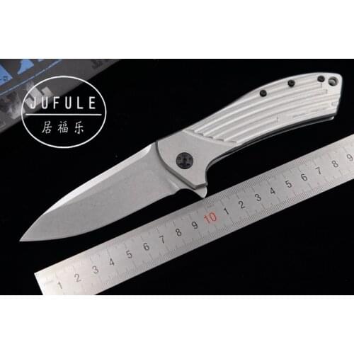 JUFULE 0801 zt0801 Folding D2 Blade Steel Handle Ball Bearing Flipper Outdoor Camping Survival Pocket EDC Tool kitchen Knife
