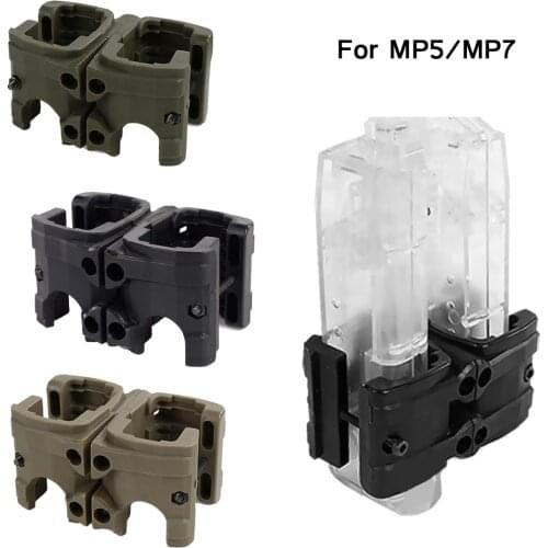 Tactical Gun Rifle Double Magazine Parallel Coupler for MP5/MP7 Airsoft Clip Connector Mag Holder Military Hunting Accessories