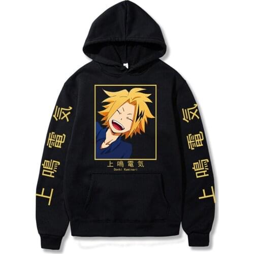 Anime My Hero Academia Hoodies Men Winter Long Sleeve Streetwear Kawaii Cartoon Kaminari Denki Boku No Hero Academia Sweatshirts