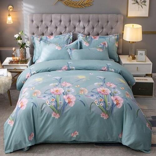 2021 Spring Cotton Four-Piece Set Printed Series Pure Cotton Brushed Sheet 4-Piece Bedding