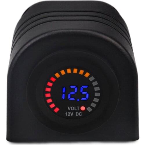 Waterproof 12V DC Voltmeter ONE HOLE TENT LED Digital VoltMeter Voltage Meter Scale Gauge Battery Tester for Marine Car RV
