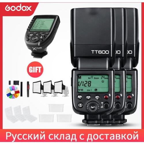 3x Godox TT600 Built-in Receive Camera Flash Speedlite with Xpro Transmitter