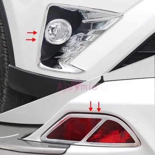 Rear Reflector Fog Light Lamp Cover Sticker Decoration Garnish Moulding Trim 2016 2017 2018 For Toyota RAV4 RAV 4 Accessories