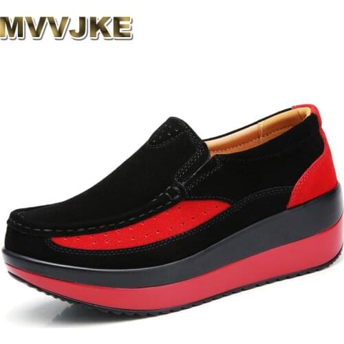 MVVJKE 2020 new handmade women platform shoes suede leather moccasin flat shoes moccasins shoes comfortable without lace casual