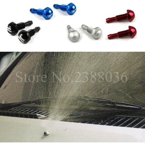1 pair Hight Quality Aluminum alloy Car Windshield Washer Wiper Water Spray Nozzle Fan-shaped Foggy Injection