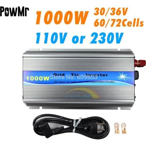 1000W 30V/36V Grid Tie Inverter MPPT Function Pure Sine Wave 110V Or 230V Output 60 72 CELLS Panel Input On Grid Tie Inverter