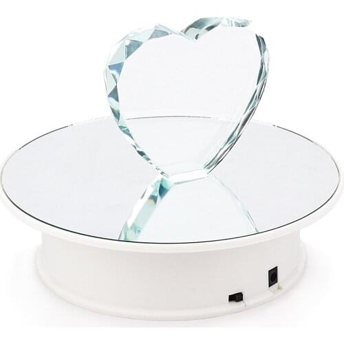20CM Stylish Mirror Surface Electric Motorized Rotating Display Turntable for jewelry Toys Model,watches Display Stand