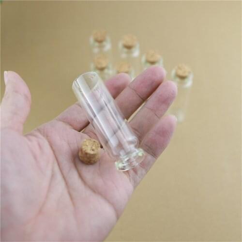 24pieces 15ml 22*70mm Corks Glass Bottles Stopper Crafts Tiny stash Storage Jars Transparent Glass Mini Jar Small vial Bottle