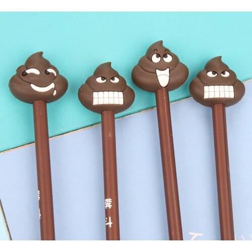 36PCS Cute Dung Bucket Neutral Pen Office Supplies Black Signature Pen Students Study Cute Stationary Supplies