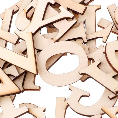 52Pcs Unfinished Wood Capital Lowercase Letters For Scrapbook Kid Wood Craft