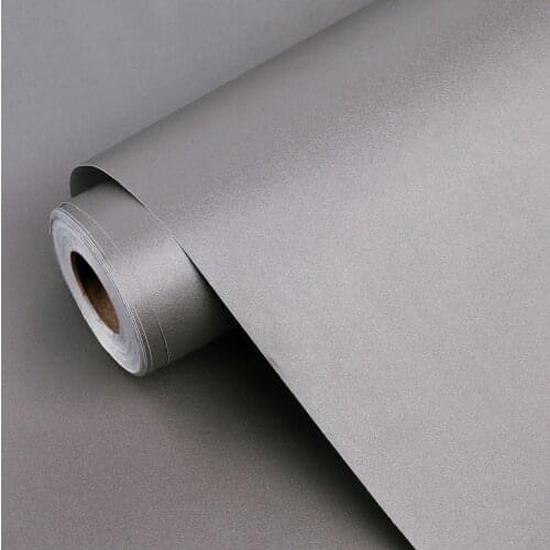 60CM wide wallpaper self-adhesive 10 meters solid color gray white Boeing film furniture renovation stickers frosted waterproof