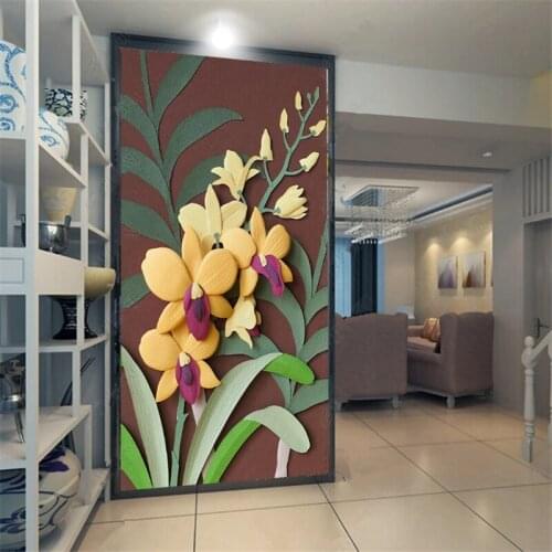 Beibehang Custom 3D paper carving embossed leaves porch floral background wall living room Chinese painting wallpaper фотообои