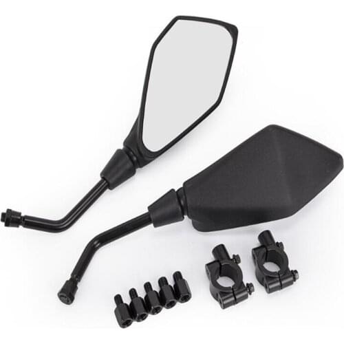 Free Shipping 1 Pair Motorcycle Rear View Side Mirror ATV Rearview Mirror with 8mm 10mm Clockwise For Yamaha Honda Polaris