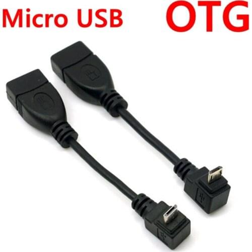 90 Degree Up Angled & Down Right Angled Micro USB Type B to USB Female OTG Cable for Tablet & MicroUSB OTG 25cm
