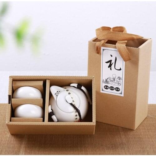 1 Pot 2/4 Cups Ceramic Teapot Kettle Gaiwan Tea Cup for Puer Chinese Tea Pot Portable Tea Set Drinkware With Gift Box Home Deocr