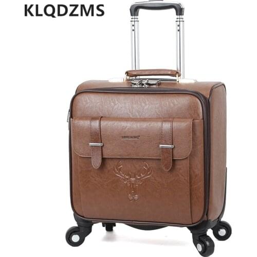 KLQDZMS Suitcase On Wheels Fashion Spinner Rolling Luggage Mini Trolley Suitcase Bag Mens Rolling Luggage Multifunctional Bag