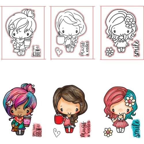 Beautiful Girls Clear Stamp DIY Stencil For Scrapbooking Handcraft Embossing Template Paper Cards Crafts Fun New Handmade