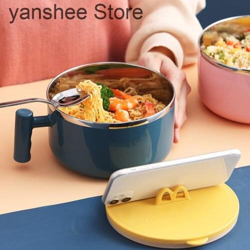 1L stainless steel 304 thermal insulation lunch box, Japanese instant noodle bowl, health and safety lunch box, Bento tableware