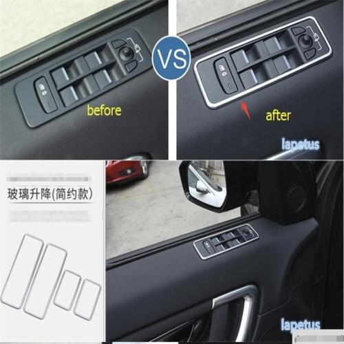 Lapetus ABS Door Window Lift Switch Mirror Control Button Decoration Frame Cover Trim For Land Rover Discovery Sport 2015 - 2019