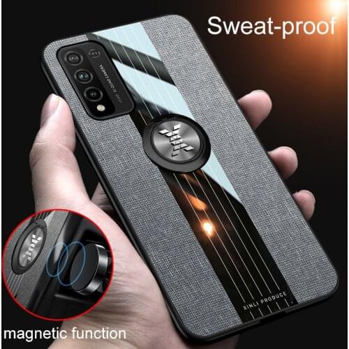 Magnetic Stand Holder Phone Cases For Huawei Honor 10X Lite 10i 10 Lite Case Woven Design TPU Back Cover Protection Phone Shell