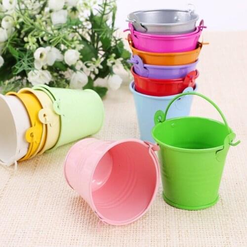 12pcs/lot Metal Bucket Hanging Flower Pots Metal Fence Hanging Plant Pots Iron Garden Planter Pots Tin Bucket Holder Basket