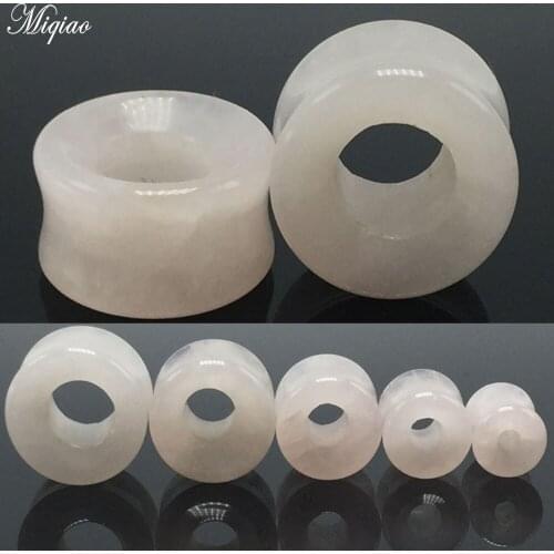 Miqiao 2PCS Hot New Style Pink Crystal Hollow Stone Ear Expander Rod Body Piercing Jewelry 8mm-16mmEAR TUNNEL