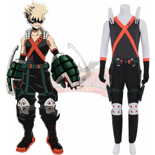 My Hero Academia boku no hero academia Katsuki Bakugou Cosplay adult costume Custom Made full set black version
