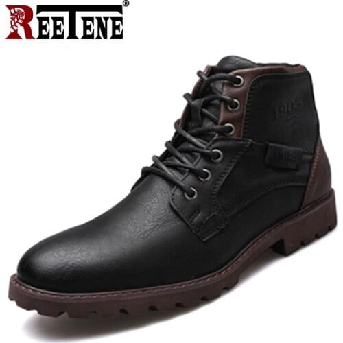 2020 Winter Mens Boots Comfy Fashion Shoes Men Outdoor Leather Casual Boots Men Winter Fashion Warm Men Ankle Boots