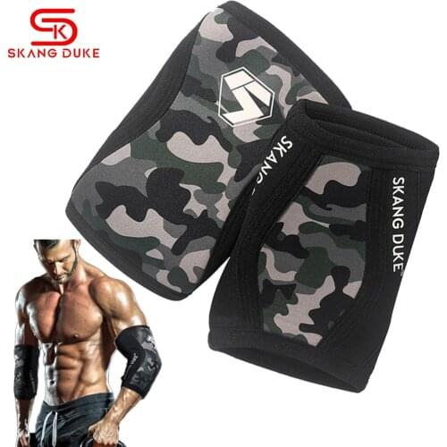 SkangDuke 1Pair 7MM Elbow Pads Dumbbells Crossfit Gym Weights Bodybuilding Weightlifting Elbow Brace Support Fitness Training
