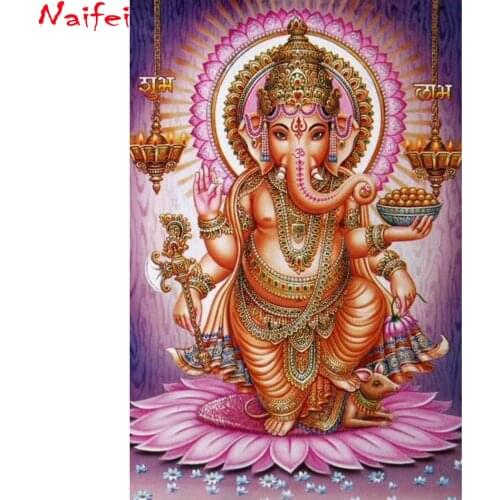 New Diamond Embroidery Buddha Ganesha 5d Diamond Painting Full Square round Rhinestones Picture Diamond Mosaic Beadwork