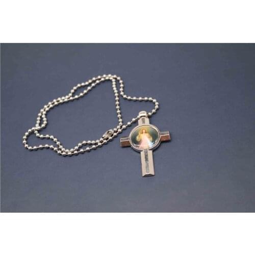 New religious Christ cross necklace. Cross religious icon necklace. Rose casual rosary necklace