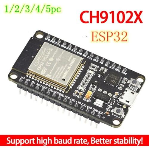 1/2/3/4/5pcs ESP32 Development Board WiFi+Bluetooth Ultra-Low Power Consumption Dual Core ESP-WROOM-32 CH9102X For AP,STA,AP+STA