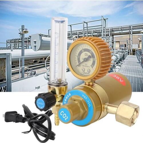 CO2 Pressure Regulator Carbon Dioxide Pressure Reducer Heated Pressure Gauge CN Plug 50aA-250V