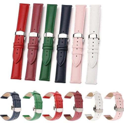 Unisex Butterfly Buckle Strap Plain Weave Pattern Wristband Watch Accessories Waterproof and Sweatproof Comfortable to Wear