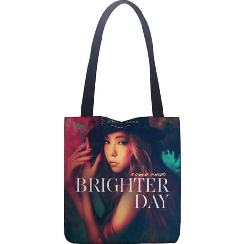 Custom Amuro Namie printing shoulder bag canvas tote bag shopping travel book handbag custom logo