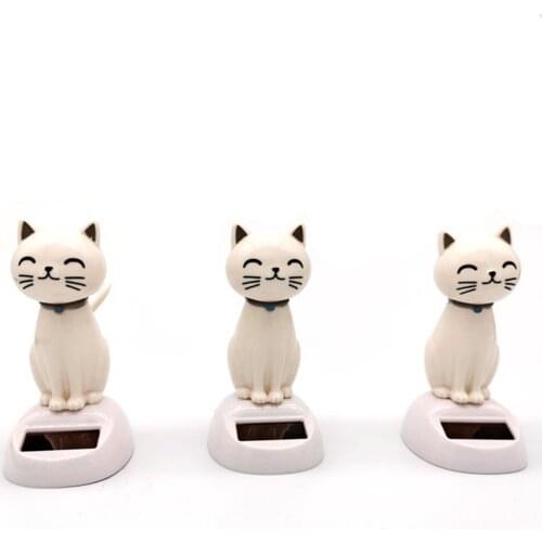 Shaking Head Dancing Little Cat Figure Table Top Home Office Dashboard Decoration Bobble Head Doll Trinket for Kids