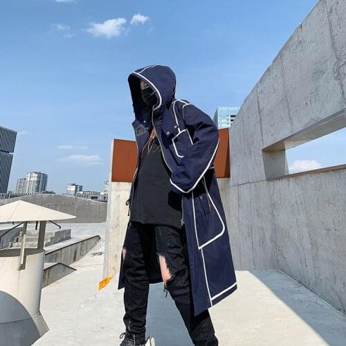 Men Trench Solid Long Windbreaker Vintage Blends High Quality Trench Jacket Coat Men Autumn Classic Long Coat