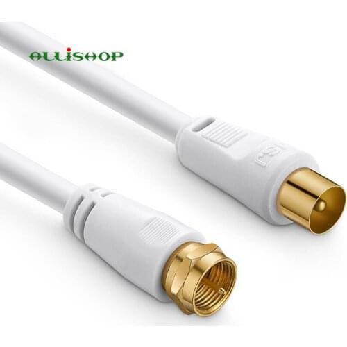 TV 9.5mm Male to F Type Male Coaxial Cable Flylead Aerial TV Male to F Plug RF RG6 Satellite Antenna Cable
