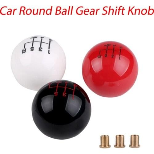 Universal Acrylic 6 Speed Car Round Ball Gear Shift Knob manual car Ball Short Throw Lever M8 M10 M12 Thread