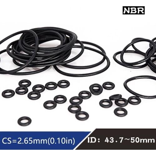 20PCS/lot Rubber Ring NBR Sealing O-Ring 2.65mm Thickness ID43.7/45/46.2/47.5/48.7/50mm Nitrile O Ring Seal Gasket Rings Washer