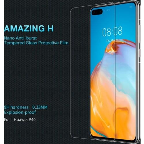 Huawei P40 Glass Screen Protector NILLKIN Nano Anti-Burst 9H 0.33MM Explosion-proof Tempered Glass for Huawei P40