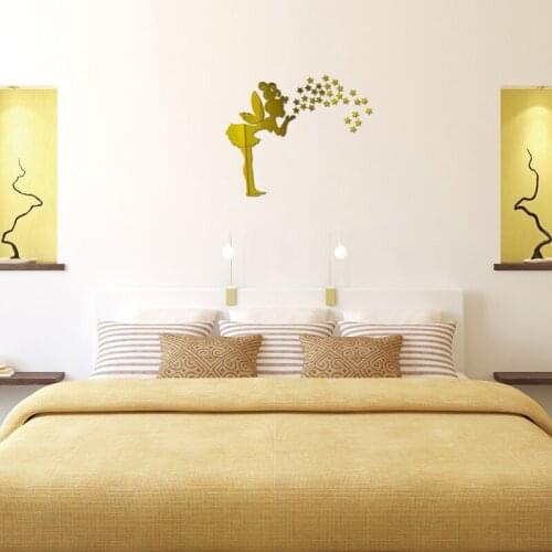 2021 New Creative 3D Mirror Wall Sticker DIY Aesthetic Room Decor Acrylic Mirror Sticker Room Bedroom Kids Decorative Stickers