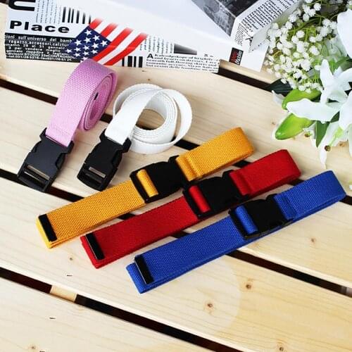 Women Belt Solid Color All-match Plastic Buckle Canvas Waistband for Holiday 2021 Accessories